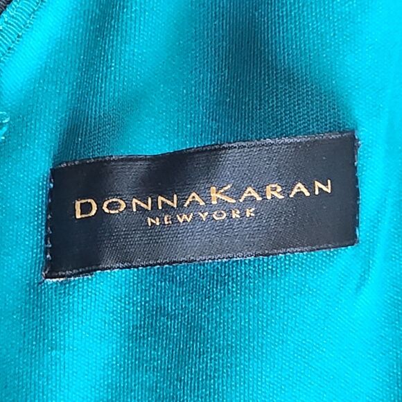 Donna Karan DKNY Floral‎ Lace Fit & Flare Cocktail Dress Black Aqua Green Size 6 - Picture 5 of 11